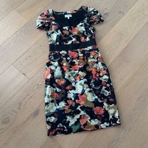Moulinette Soeurs for Anthropologie Abstract Floral Silk Dress size 6